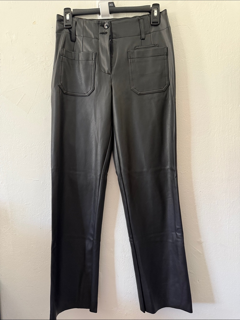 Anthropologie Maeve Junie Jean Faux Leather Mid Rise Pants Women’s Black S 26 P